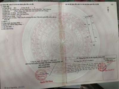 Bán đất gần Trường học giồng Lớn, đường thông, không mồ mã 