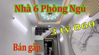 Nhà trệt 2 lầu sân thượng, 6 phòng ngủ, sổ hồng riêng | Bán gấp giá sốc 
